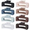 4.1 Inch Large Hair Claw Clips 8 Pcs Rectangle Hair Clips Big Hair Clips for Thick Hair Nonslip Rectangular Hair Clips Acrylic Banana Jaw Clips Hair Accessories for Women and Girls