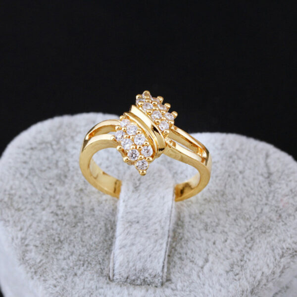 100 14K Gold Diamond Charm Lady Rings for Women Bohemia Engagement Irregular Aros Mujer Oreja 14