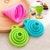 1pcs Silicone Folding Telescopic Long Neck Funnel Creative Household Liquid Dispensing Mini Funnel Kitchen Tools