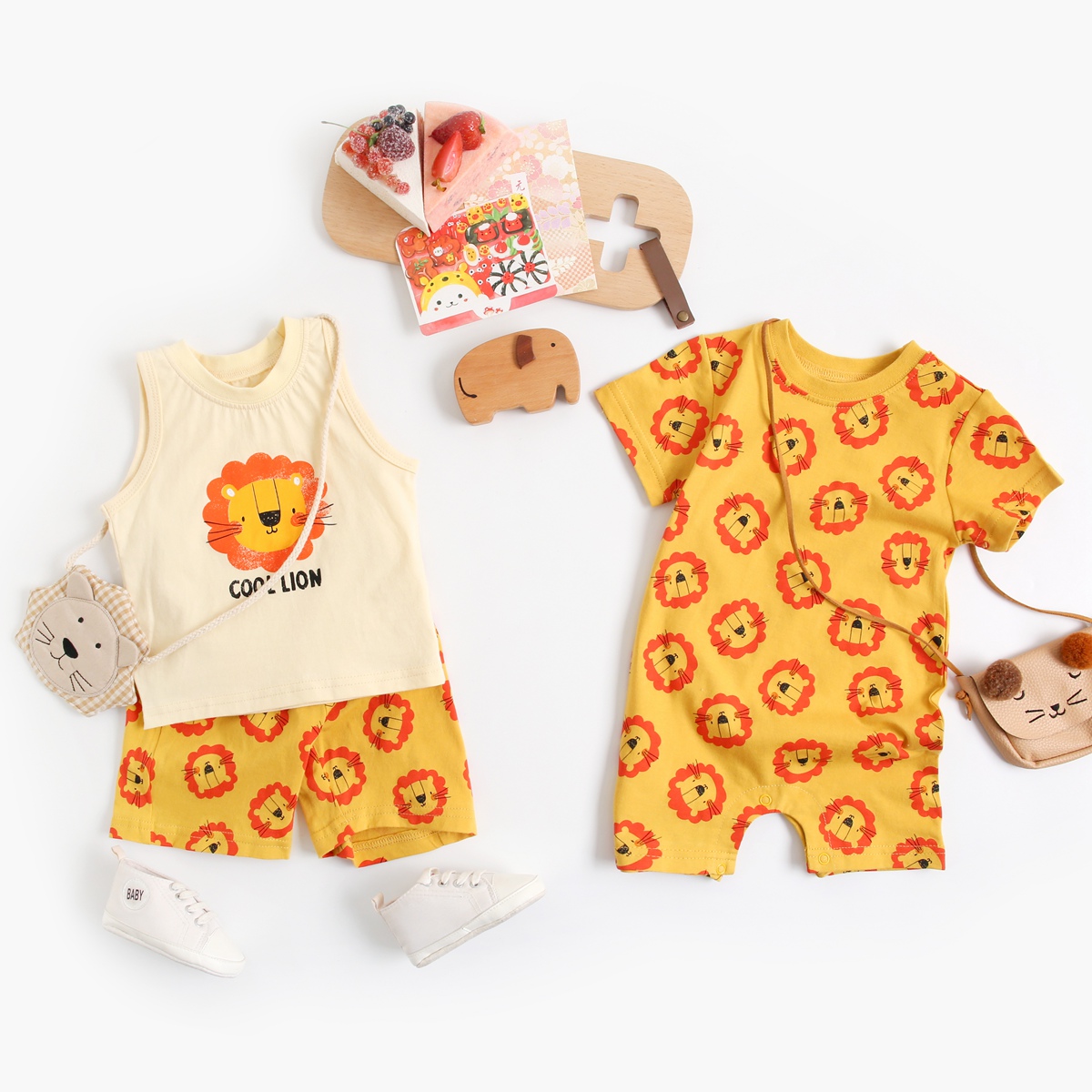Sanlutoz Baby Boys Girls Clothing Set Cotton Toddler Summer Tops Shorts Cute Animal 2Pcs