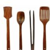 Pack of 4 - Pieces Wooden Spoon Set - Nonstick Kitchen Cooking Utensils Non Stick Wood Kitchen Tools