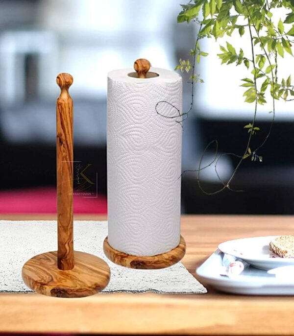 Wooden Tissue Roll Holder/Tissue Holder Table Decoration Roll Stand Wooden Kitchen Roll Holder Free Standing Paper Towel Holder