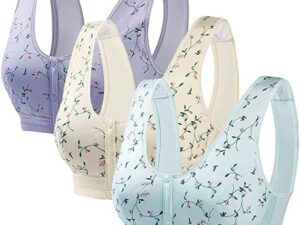 Ultimate Comfort Non-Padded Button Bra (PACK OF 3) For Girls Floral Printed Cotton Bra for Girls