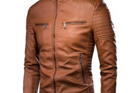 Men Spring Brand New Causal Vintage Leather Jacket Coat Men Outfit Design Motor Biker Zip Pocket PU Leather Jacket Men