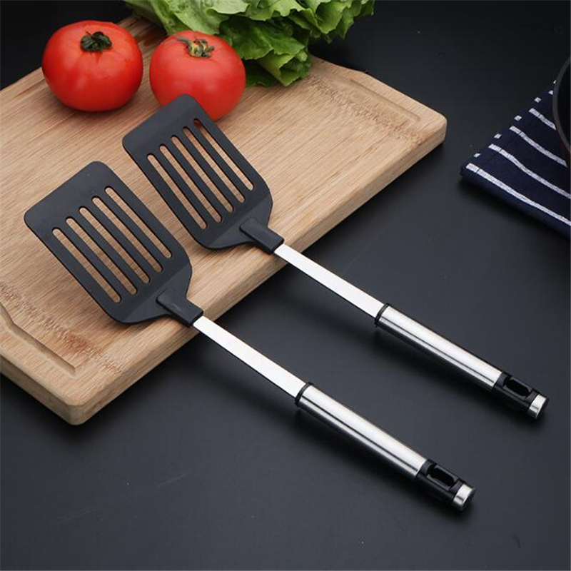 Stainless Steel Turners Kitchen Tools Nylon Handle Spatula Fried Shovel Egg Fish Frying Pan Scoop Spatula Cooking Utensils