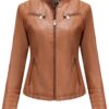 Women Faux Leather Jacket Autumn Winter Long Sleeve Plus Size Fashion Ladies Solid Zipper Biker Coat Female Casual Outwear 3XL