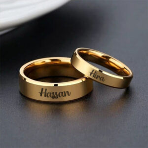 Engraved name date ring