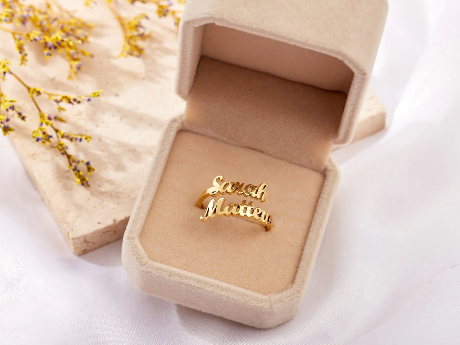 Double Name Ring For Girls