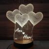Peronalized 3D Heart Shaped Led Lamp