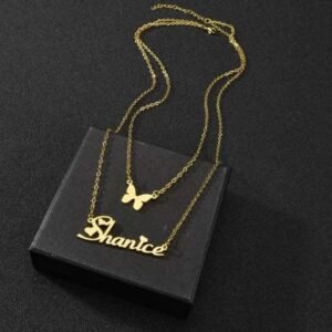 Butterfly Charm Name Necklace