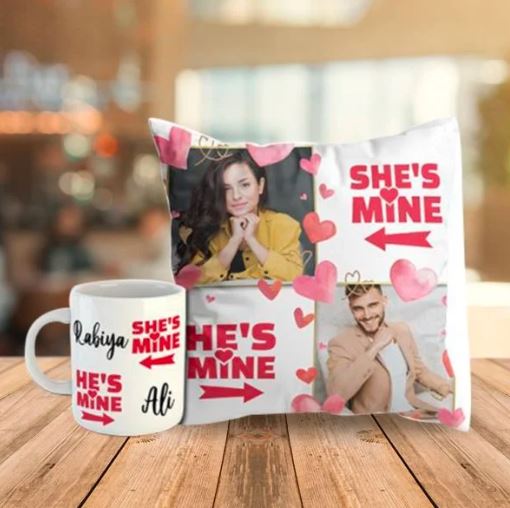 Personalized Mug | Custom Gift for Christmas & Birthdays 2 Customized Mug & Pillow For Couple