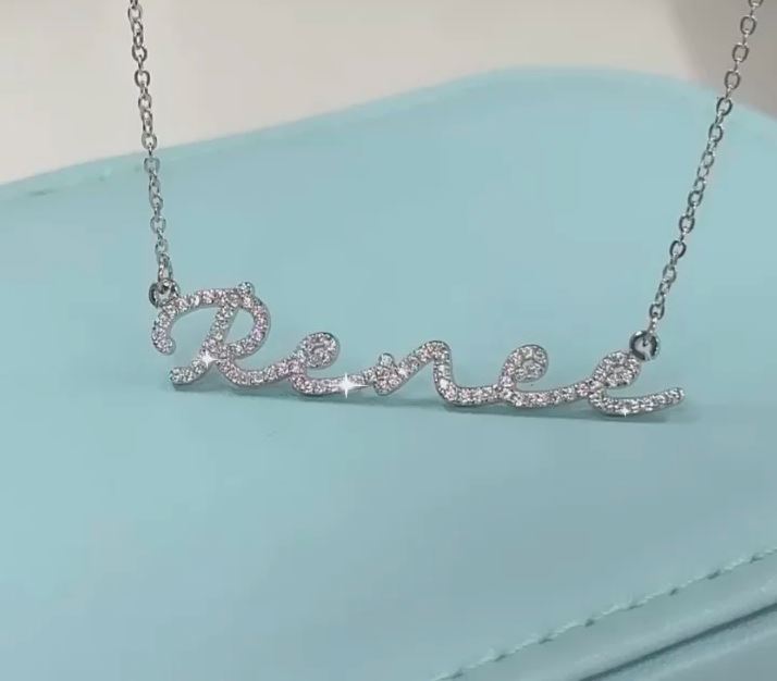 Zircon Infused Signature Name Necklace 2 22 4
