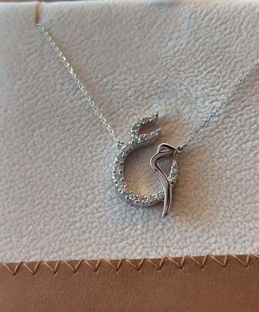 Twilight Arabic Initial Initial Necklace 3 3 5