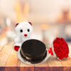 Cake and Bouquet with Teddy Bear (Karachi Only)