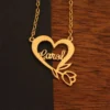 Heart with Flower Name Necklace