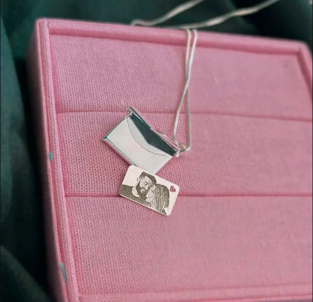 Personalized Photo Envelope Necklace 3 n 1