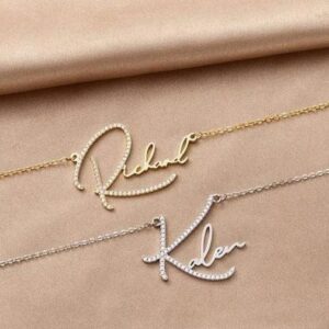 Signature Style Name Necklace with Stone