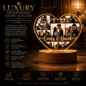 Personalized Heart Photo LED Lamp