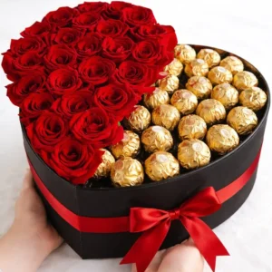 Golden Chocolate Heart Box